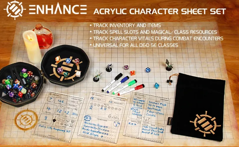 Acrylic RPG Character Sheets