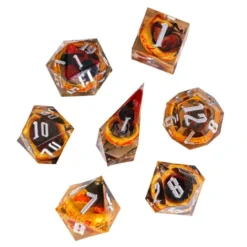 A Role Playing Dice Set - Amber Ring Dice