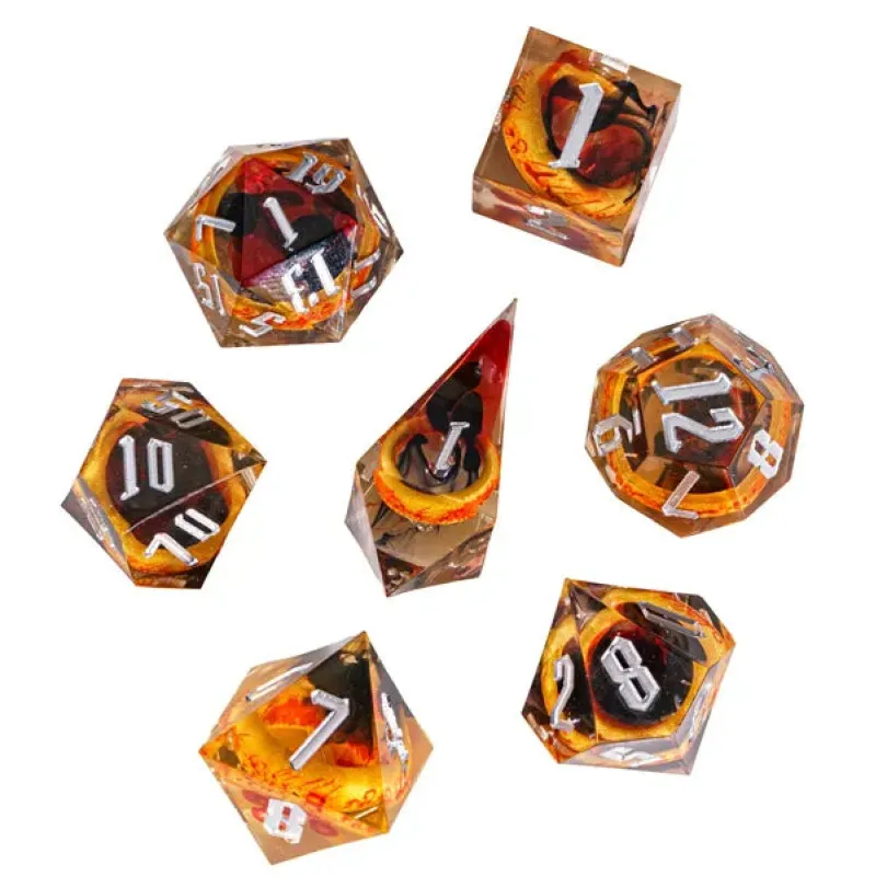 A Role Playing Dice Set - Amber Ring Dice