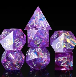 A Role Playing Dice Set - Dark Purple Spectral ( White Font)