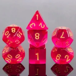 A Role Playing Dice Set: Dark Transparant Purple (Gold Font)