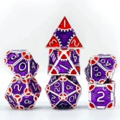 A Role Playing Dice Set Metallic - Steam Punk Lila/Röd