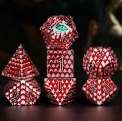 A Role Playing Dice Set Metallic - Dragon Scale Red
