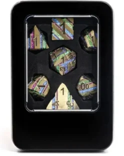 A Role Playing Dice Set Metallic - Gold Rainbow