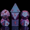 A Role Playing Dice Set Metallic - Dragon Scale Purple Glitter