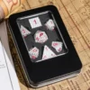A Role Playing Dice Set Metallic - Dragon Scale Silver