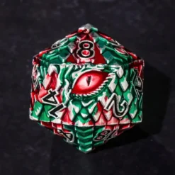 A Role Playing Dice Set Metallic - Dragon Scale Green/Red
