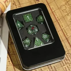 A Role Playing Dice Set: Metallic - Dragon Scale Dark Green Glitter