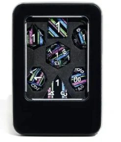 A Role Playing Dice Set Metallic - Dark Rainbow