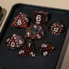 A Role Playing Dice Set Metallic - Dragon Scale Blood Red