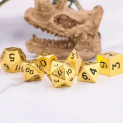 A Role Playing Dice Set Metallic - Mini Metall - Gold (storlek 10 mm)