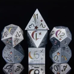 A Role Playing Dice Set Metallic - Rainbow Comet