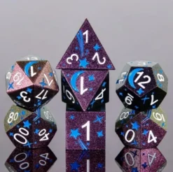 A Role Playing Dice Set Metallic - Blue Comet