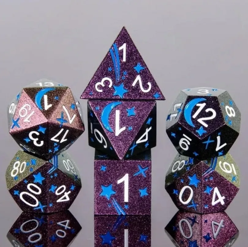 A Role Playing Dice Set Metallic - Blue Comet
