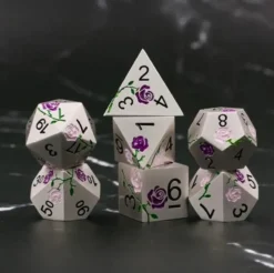 A Role Playing Dice Set Metallic - Purple/Pink Rose