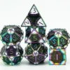 A Role Playing Dice Set Metallic - Steam Punk Rainbow/White
