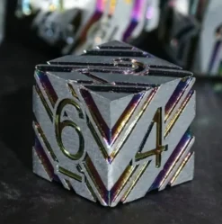 A Role Playing Dice Set Metallic - Silver Rainbow