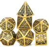 A Role Playing Dice Set Metallic - Hollow Metal DND Dice (Snowflake) Bronze