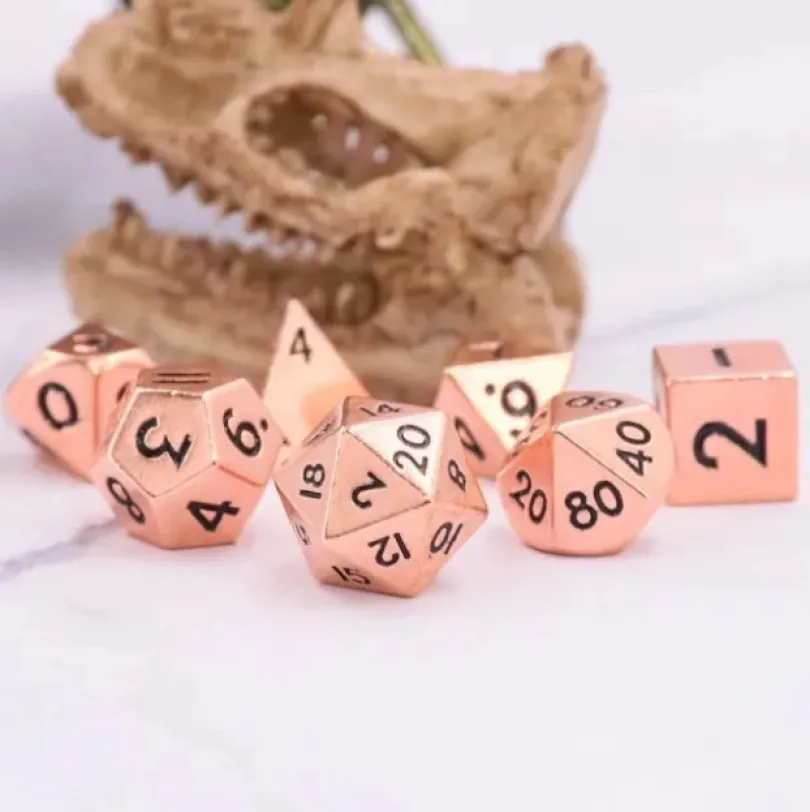 A Role Playing Dice Set Metallic - Mini Metall - Copper (storlek 10 mm)
