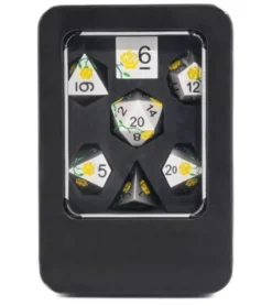 A Role Playing Dice Set Metallic - Yellow Rose