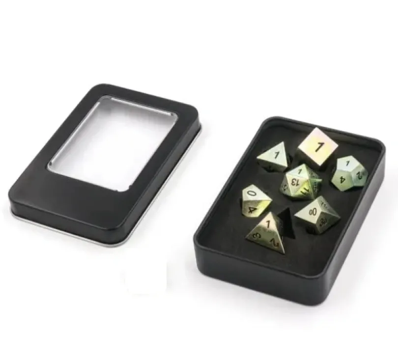 A Role Playing Dice Set Metallic - Metal - Svart Font