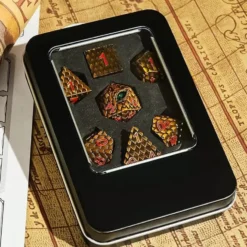 A Role Playing Dice Set Metallic - Dragon Scale Gold