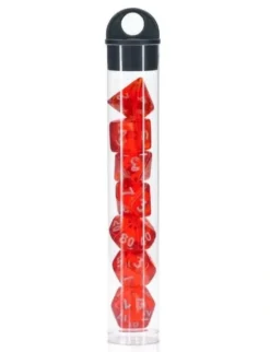 A Role Playing Dice Set Mini Transparent Red Storlek 10 Mm