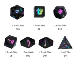 A Role Playing Dice Set - Obsidian Gemstone Dice