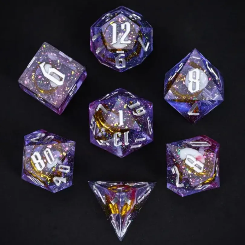 A Role Playing Dice Set - Purple Ribbon Dice
