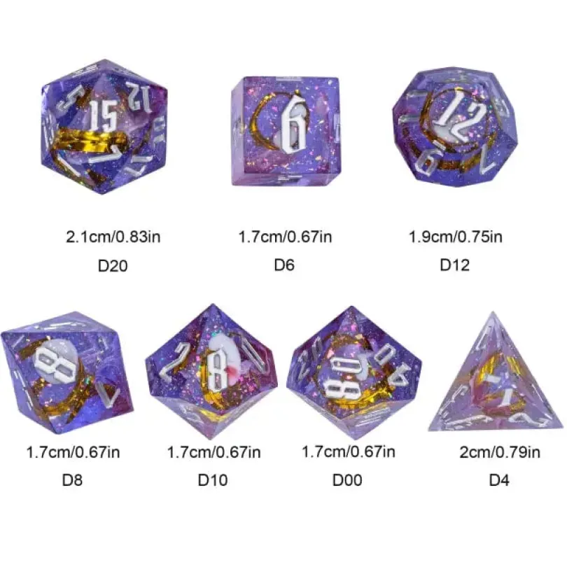 A Role Playing Dice Set - Purple Ribbon Dice