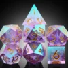 A Role Playing Dice Set - Purple Spectral ( Gold Font)