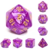 A Role Playing Dice Set: Purple (Gold Font)