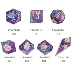 A Role Playing Dice Set - Purple Flower Dice