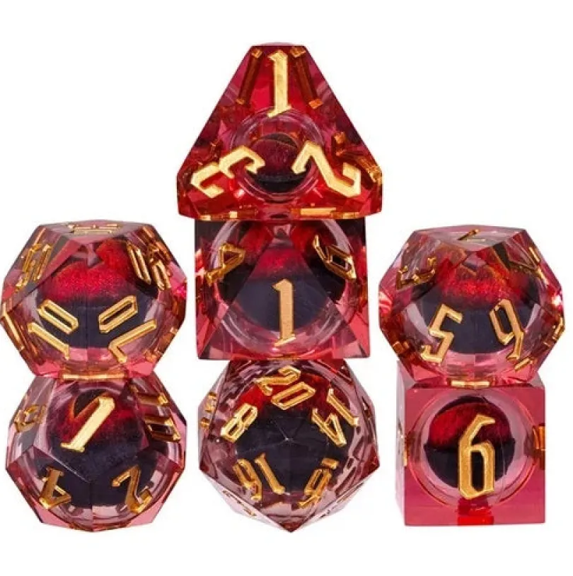 A Role Playing Dice Set Red Eye Liquid Core