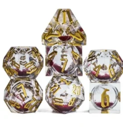A Role Playing Dice Set - White ( Red Liquid Core)