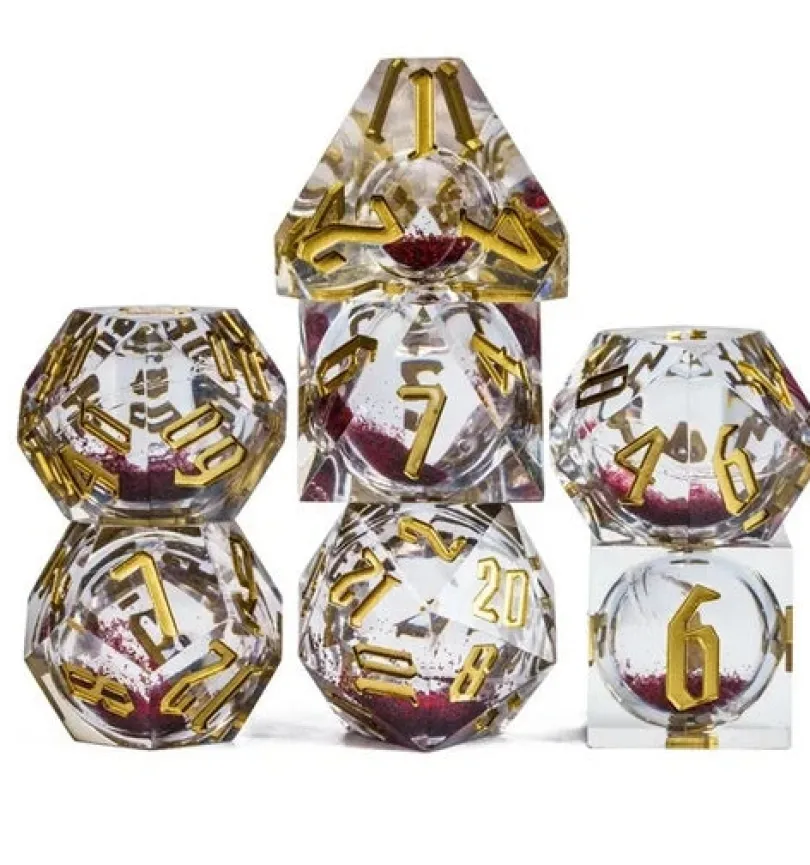 A Role Playing Dice Set - White ( Red Liquid Core)