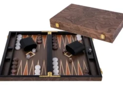 Backgammon 18'' burl walnoot