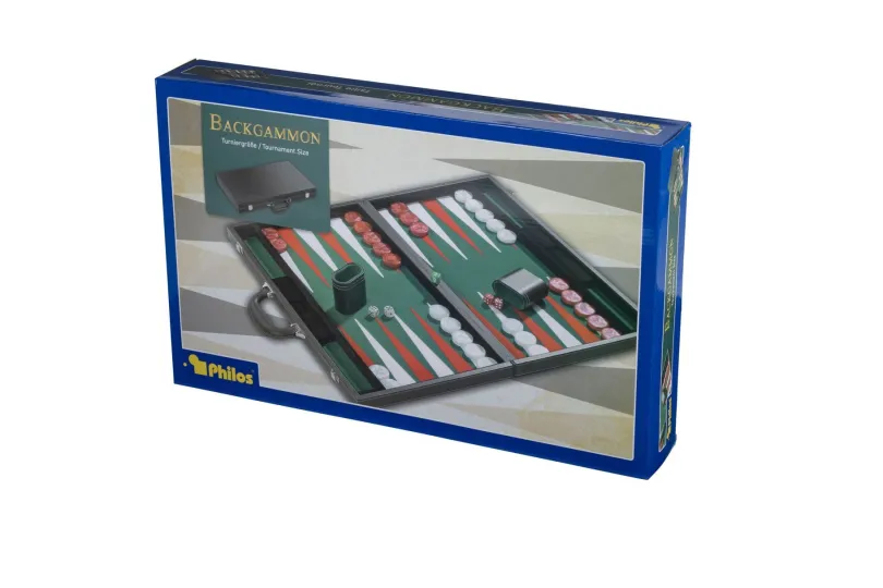 Backgammon Green Tournament Size, Synthetic Leather (1715)