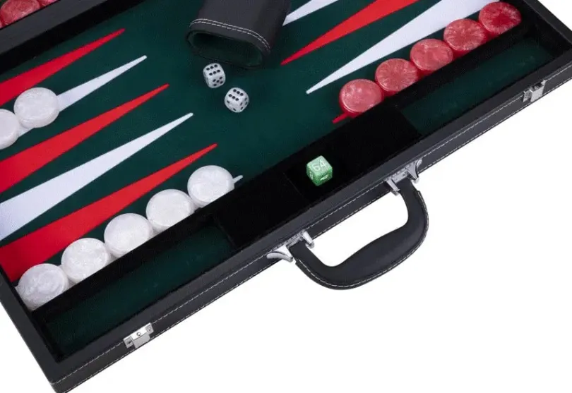 Backgammon 21 Gron Vit Och Rod