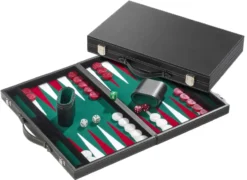 Backgammon Medium Green, imitation leather (1732)