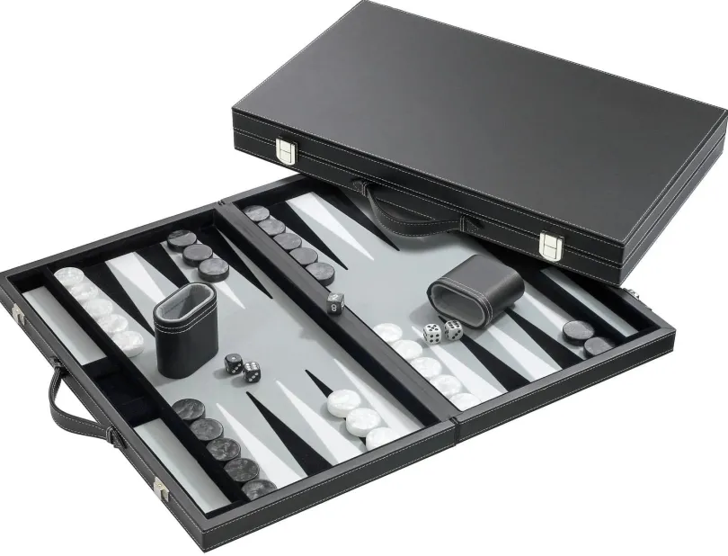 Backgammon Medium Grey imitation leather (1731)
