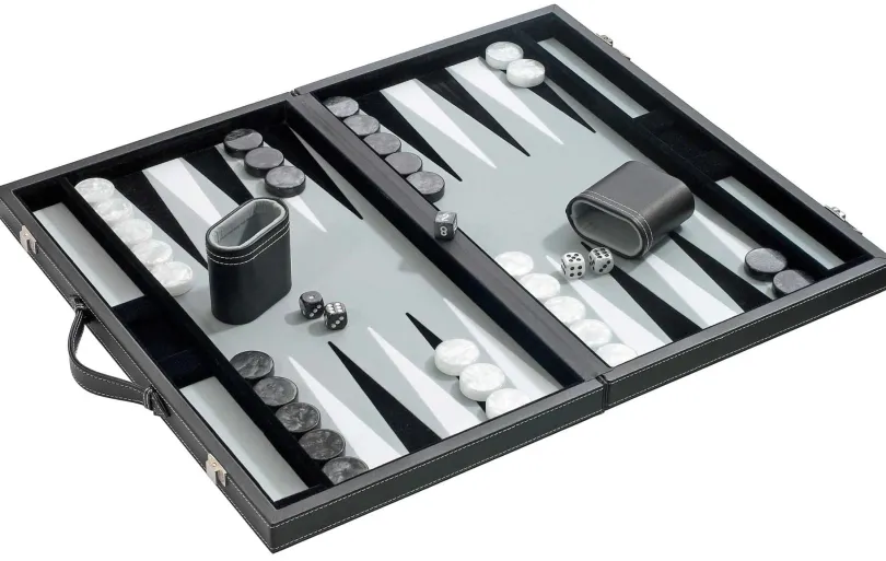 Backgammon Medium Grey imitation leather (1731)
