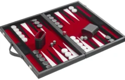 Backgammon Medium - Red imitation leather (1730)