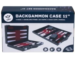 Backgammon 11 ", red/black/white stitched