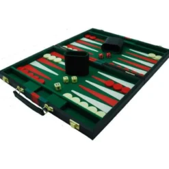 Backgammon vinyl 38 cm black/green/red