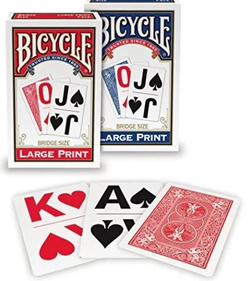 Bicycle Bridge Size Large Print Playing Cards (Red or blue deck)