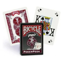 Bicycle Pro Poker Peek playing cards (Slumpad färg mellan röd och blå baksida)