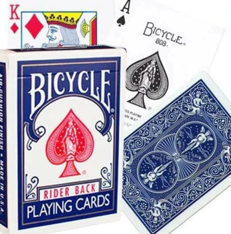 Bicycle Rider Back 808 black seal playing cards blue or red
