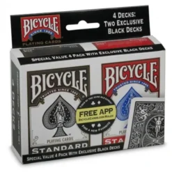 Bicycle Standard Playing Cards 4 Pack Black and red