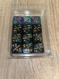 Black Positive/Negative D6 Dice 16 mm (12st)